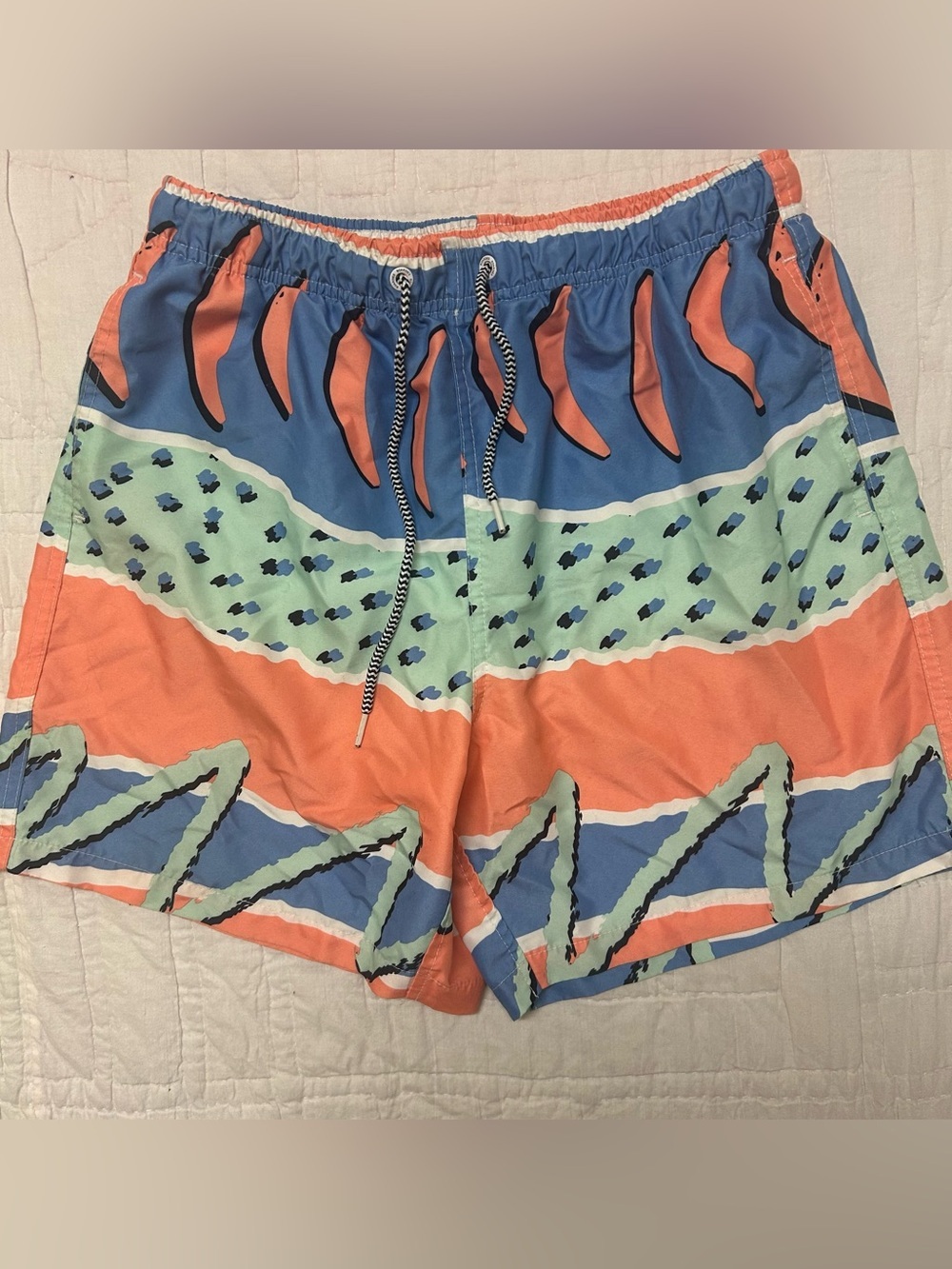 Boardies Men's Swim Trunks Medium Retro Surf Beach Print Board Shorts